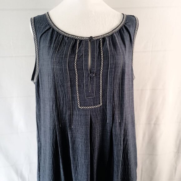 Max Studio Sleeveless Split Maxi Dress Indigo Blue Women’s L NWOT Retail $178 - Picture 5 of 10